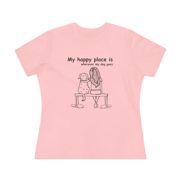 T-shirt women - My happy place is wherever my dog goes