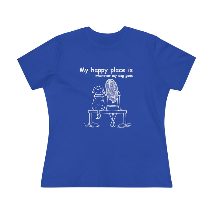 T-shirt women - My happy place is wherever my dog goes