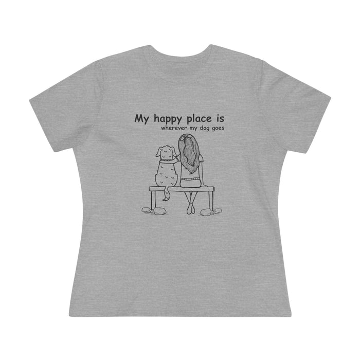 T-shirt women - My happy place is wherever my dog goes