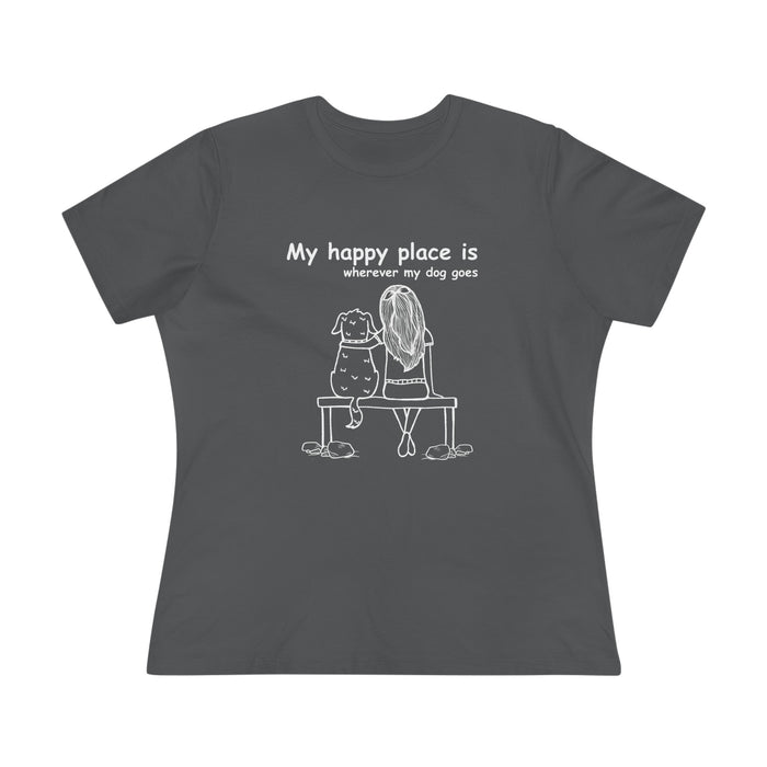 T-shirt women - My happy place is wherever my dog goes