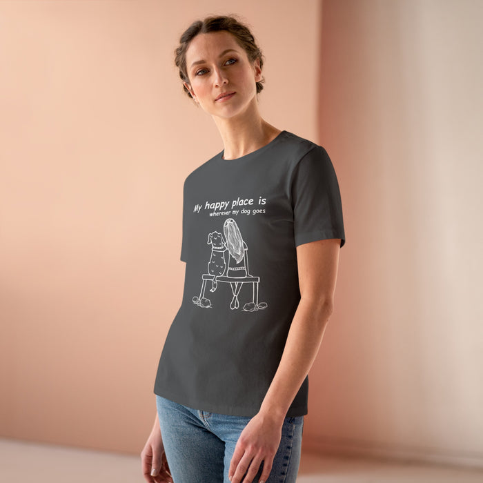 T-shirt women - My happy place is wherever my dog goes