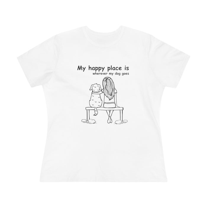 T-shirt women - My happy place is wherever my dog goes