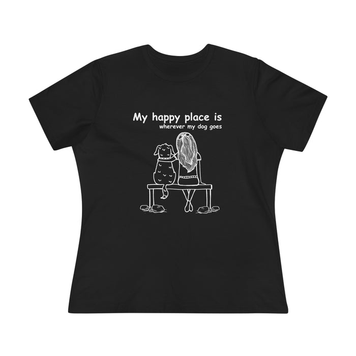 T-shirt women - My happy place is wherever my dog goes