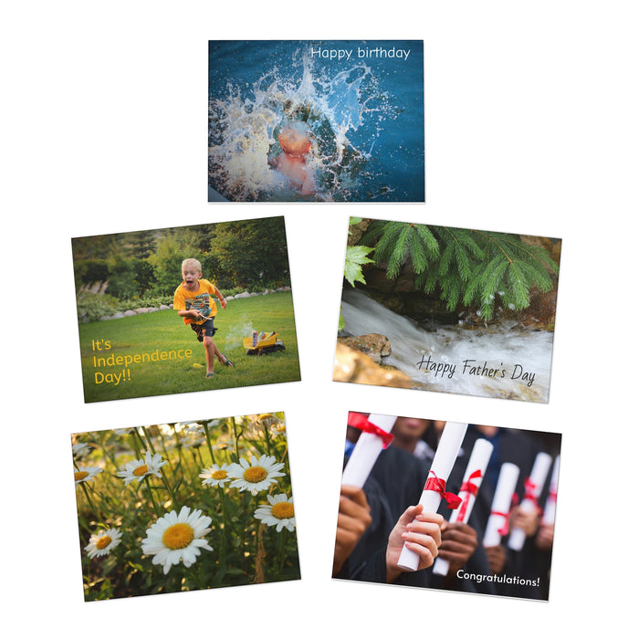 Multi-Design Greeting Cards for summer (5-Pack)